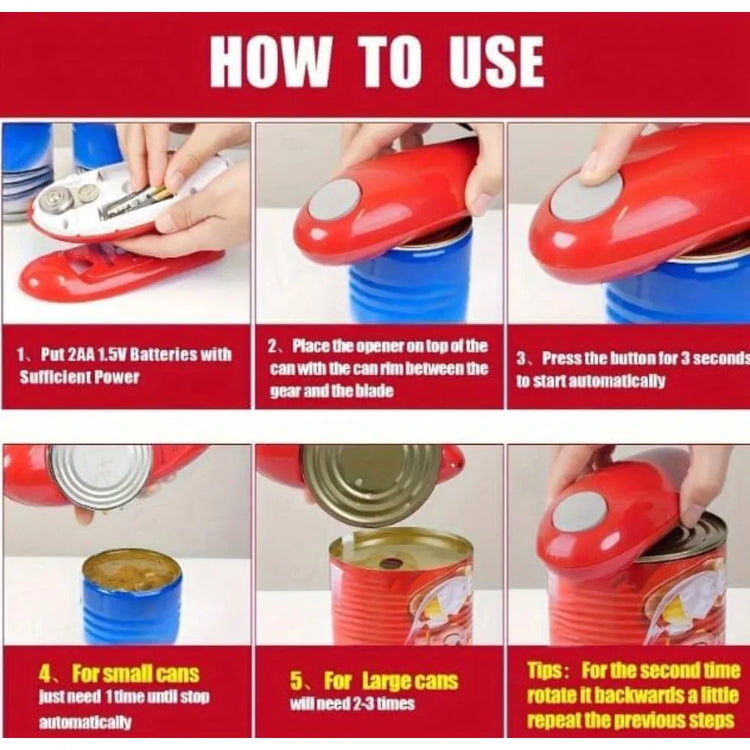 One-Touch Electric Can Opener — Hands-Free, Automatic