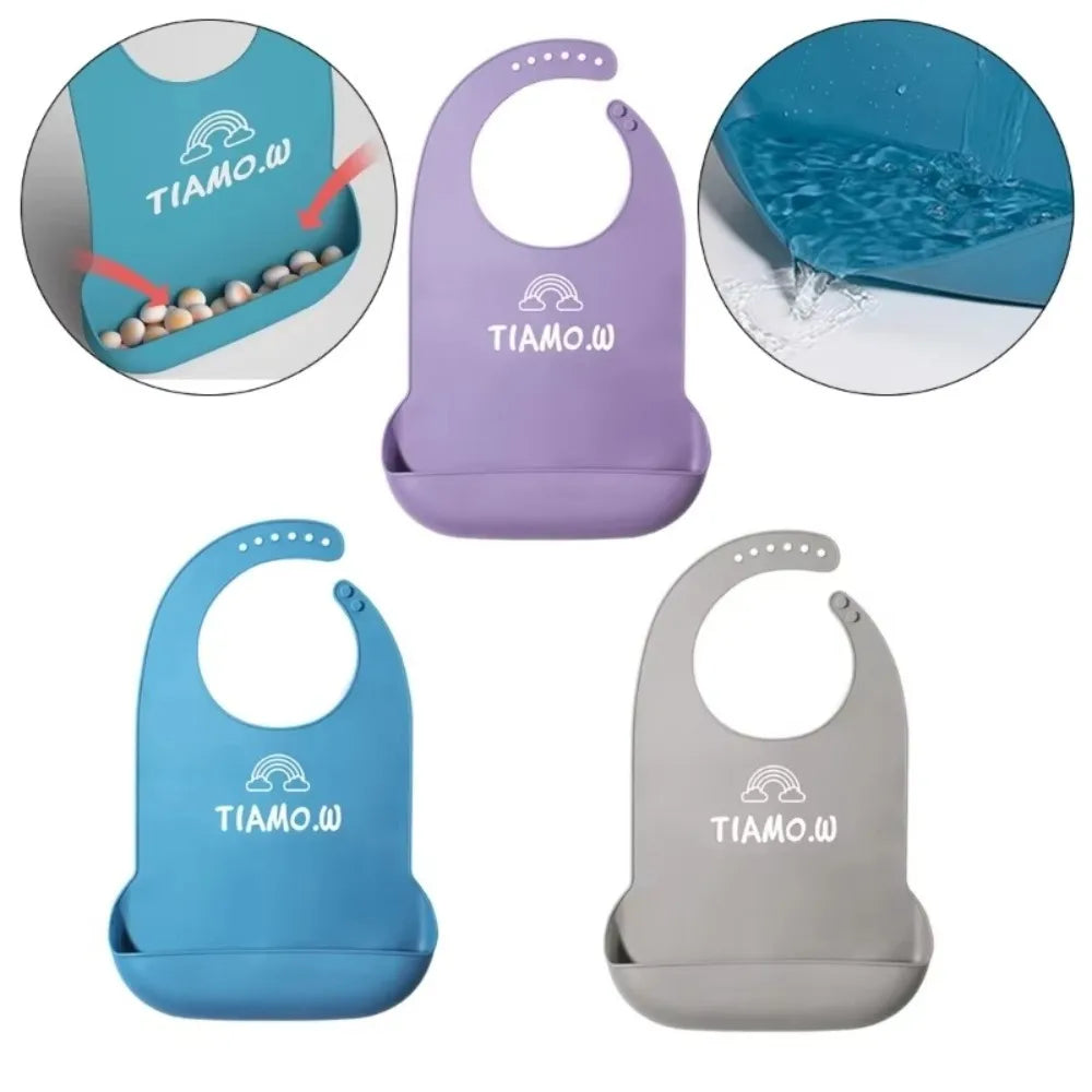 New Anti-Oil Adult Silicone Bib Waterproof Washable Adults Patients Feeding Clothing Protector Eating Protector for Elderly