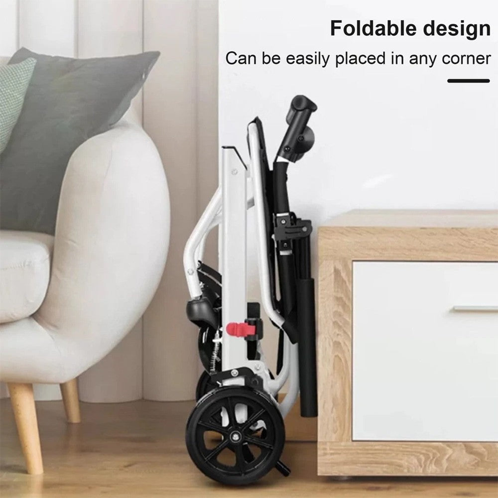 Folding Wheelchair Lightweight Portable Wheelchair with Adjustable Safety Strap
