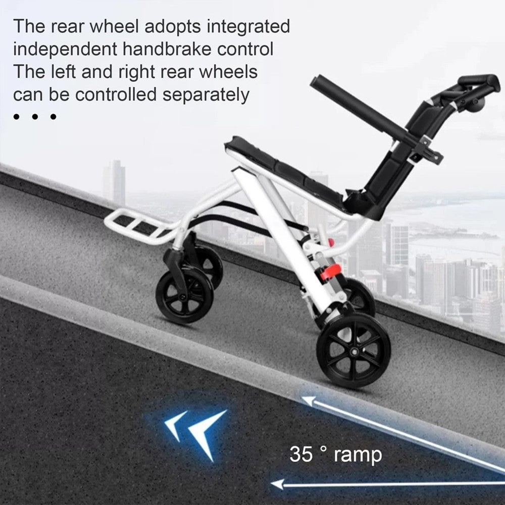 Folding Wheelchair Lightweight Portable Wheelchair with Adjustable Safety Strap