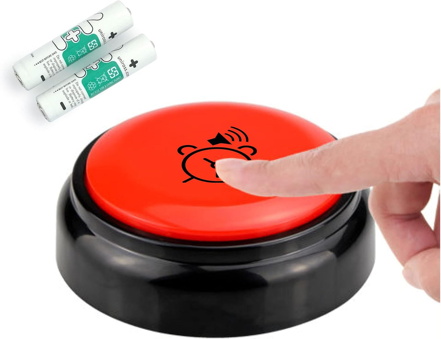 Talking Button Alarm Clock for the Blind and Visually Impaired, Elderly & Dementia Sufferers. English Male Voice Announces Time/Day/Date, Volume Control Switch, Batteries Included.