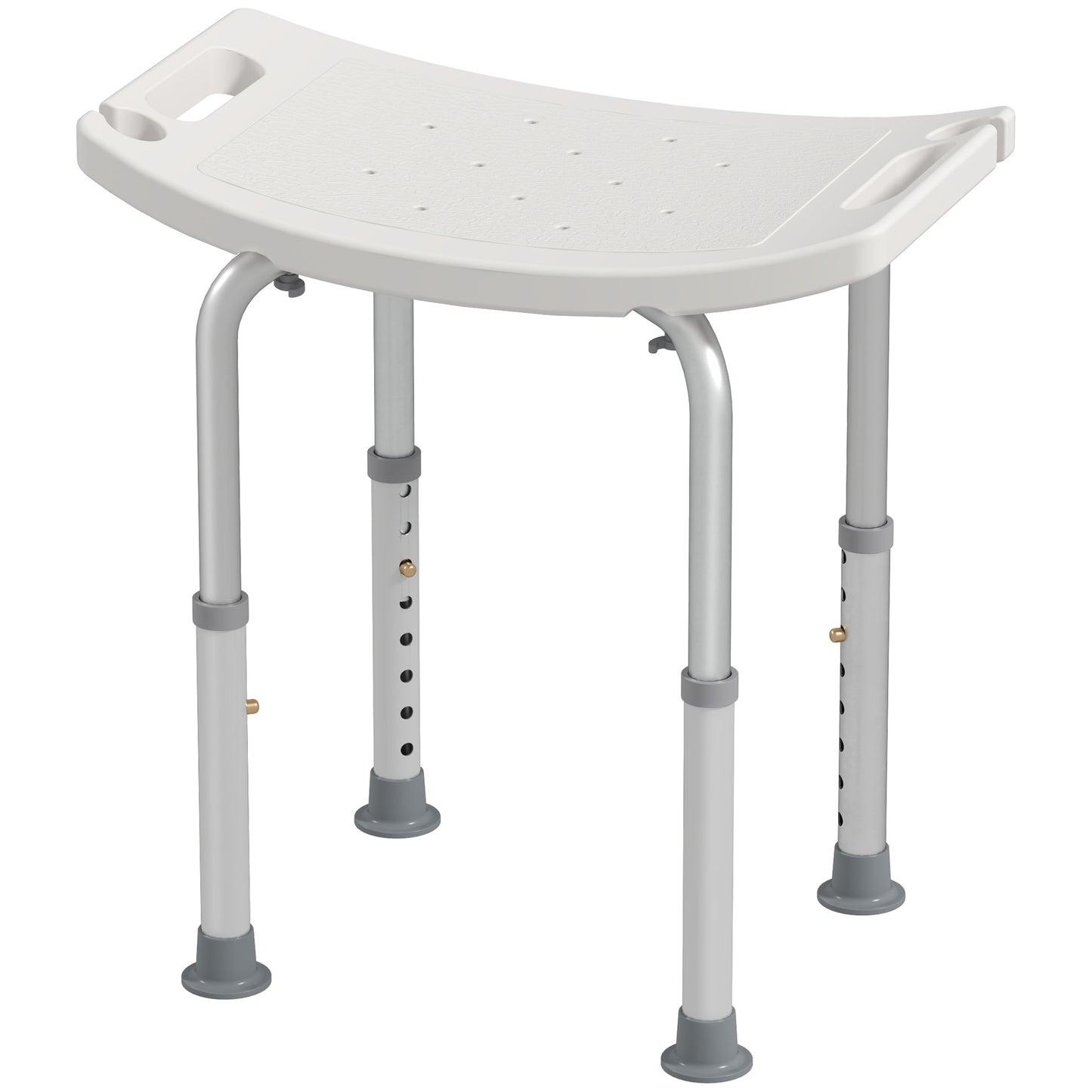 Height Adjustable Shower Stool W/ Non-Slip Foot Pads for Elderly Disabled