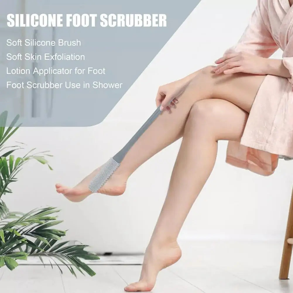 Silicone Toe Cleaning Brush Foot Scrubber for Seniors Elderly with Long Handle Shower Gap Brush between Toes Elderly Care