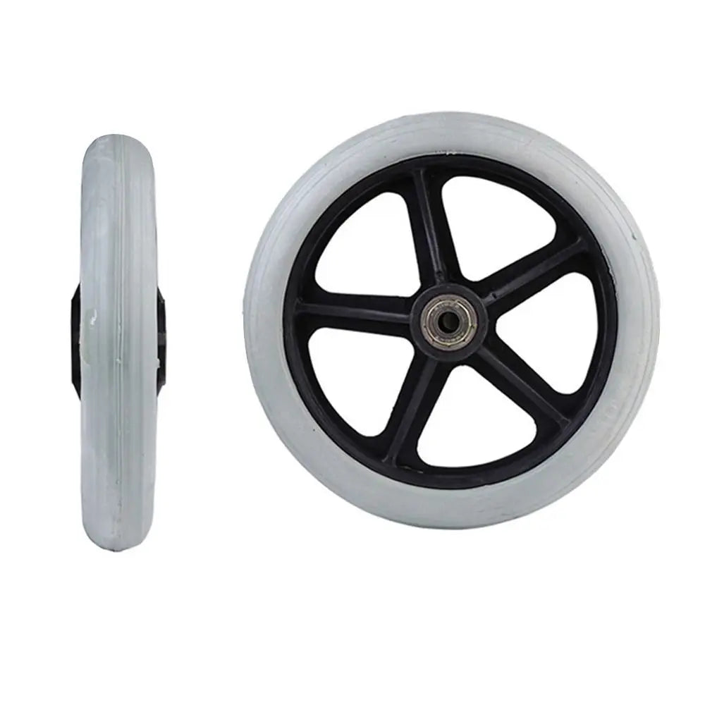 Heavy-Duty Flexible Solid Tire Replacement Wheels for Wheelchairs - Available in 6, 7, and 8 Inches