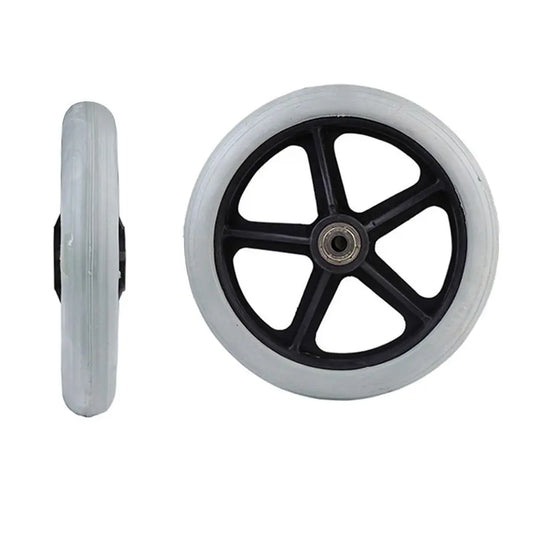 Heavy-Duty Flexible Solid Tire Replacement Wheels for Wheelchairs - Available in 6, 7, and 8 Inches