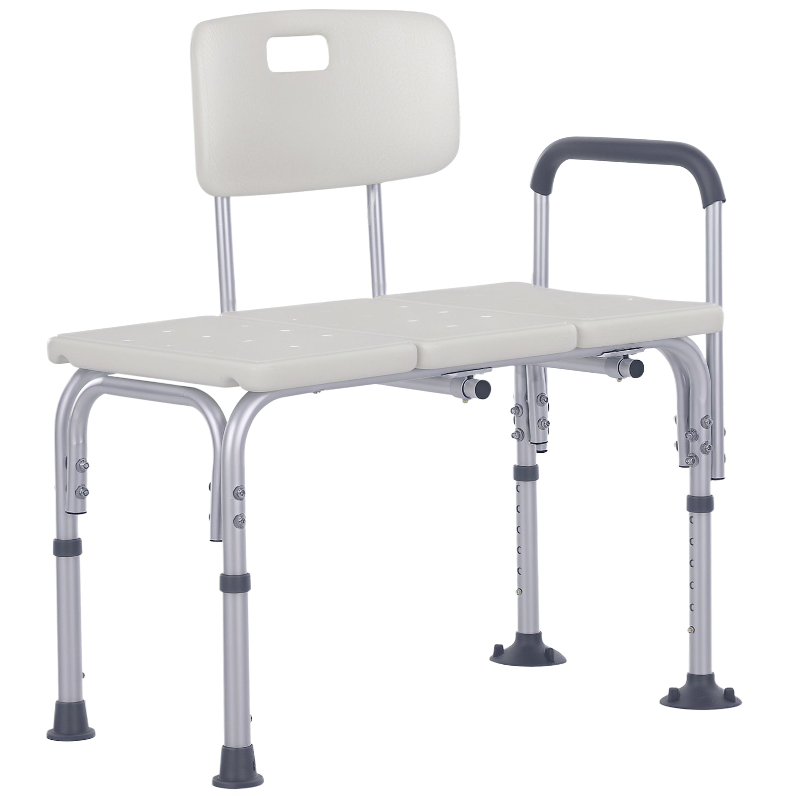 Non Slip Bath Transfer Bench for Elderly with Adjustable Height 300Lbs Capacity
