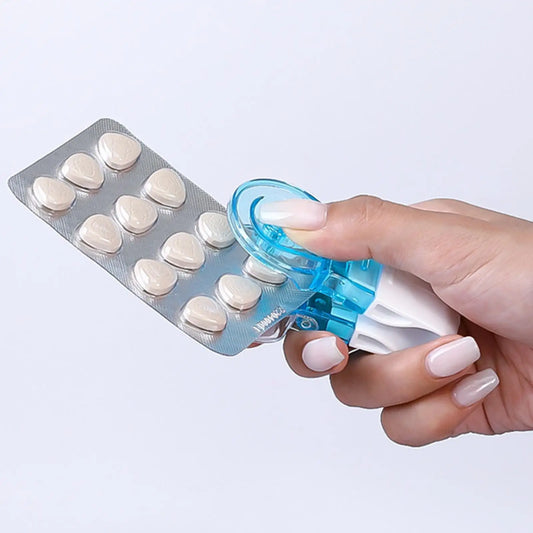 Pill Taker Portable Contactless Medicine Dispenser Tablet Pill Blister Pack Opener Assistance Tool No Contact to Take Pills Out