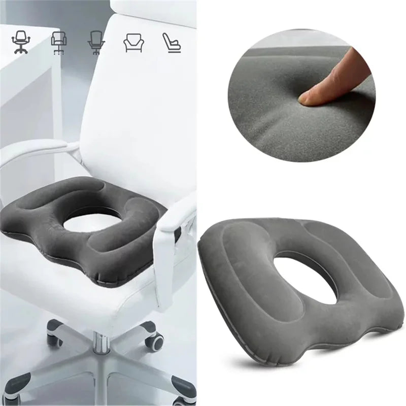 Inflatable Donut Seat Cushion — Adjustable Firmness